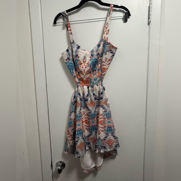Nasty Gal- summer sundress- Color: tie dye orange and blue, Size 2, open back - Picture 2 of 4